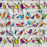 Floral Kingfisher Bird Printed Fabric Material Online